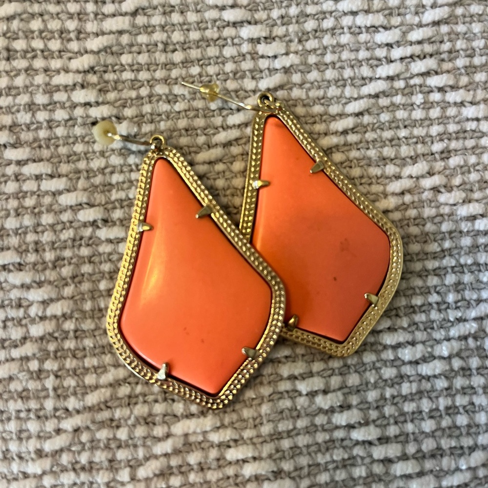 Kendra Scott Alexandra earrings in coral